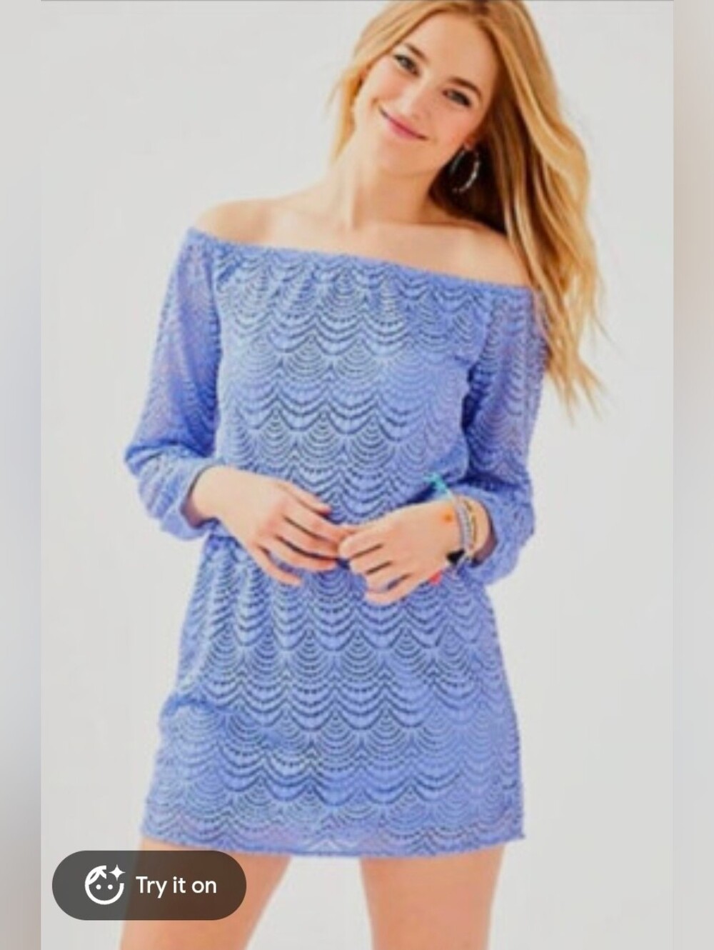 Lilly Pulitzer Women’s Lana Off Shoulder 3/4 Sleeve Lined Stretch skort Romper S